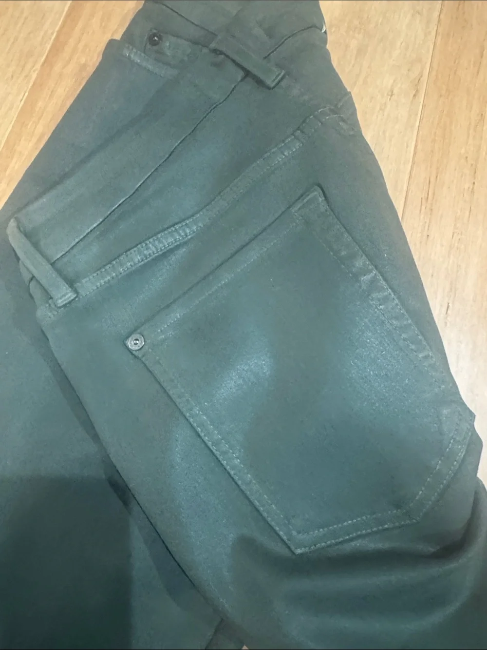 7 For All Mankind Dark Green Skinny Women's Pants - Picture 4 of 4